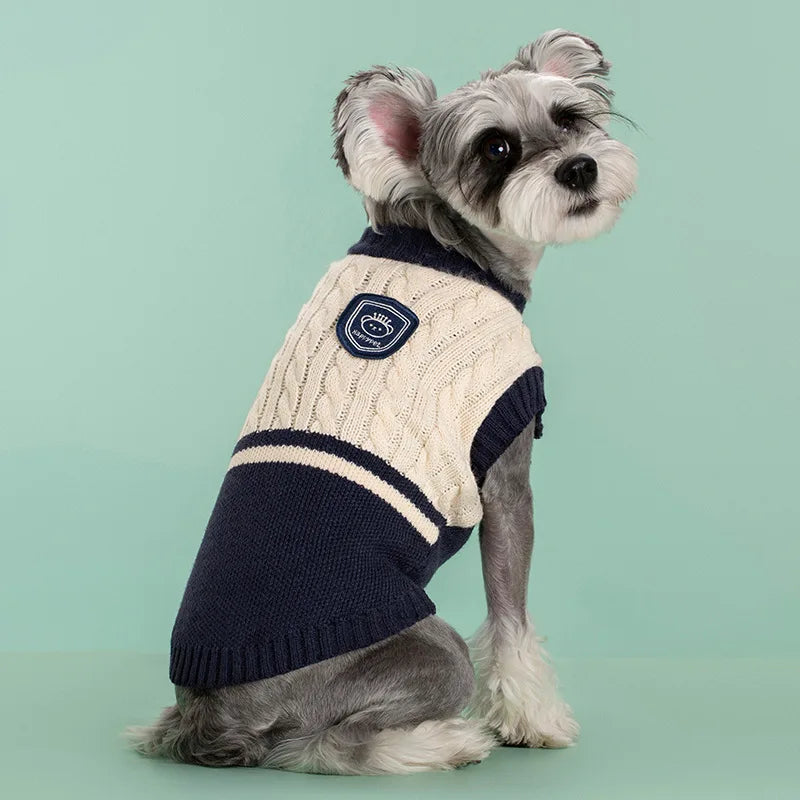 college style winter sweater for dogs, view 4 - MRSLM