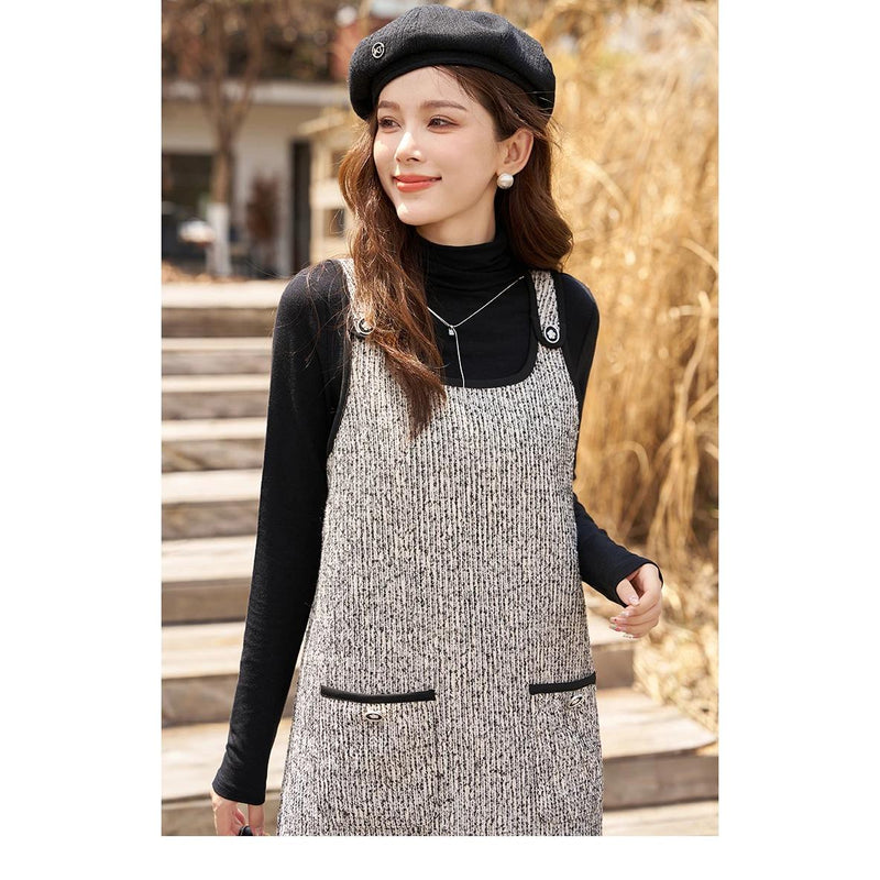 women's tweed suspender dress, view 4 - MRSLM