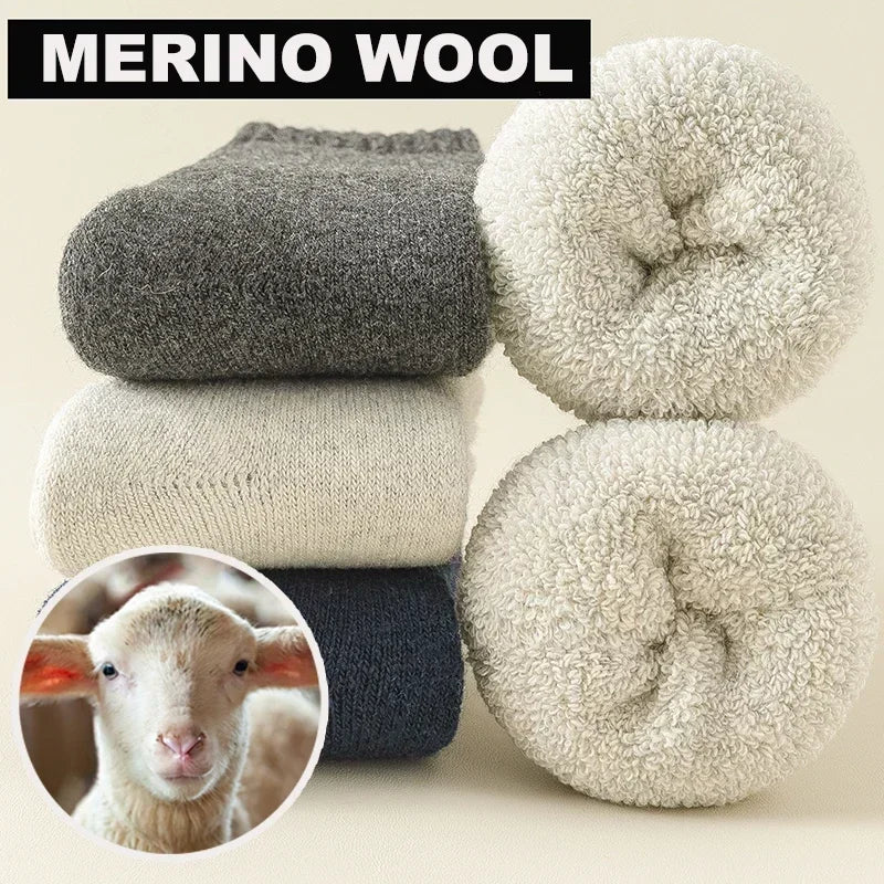 3 pairs unisex wool blend socks, view 9 - MRSLM