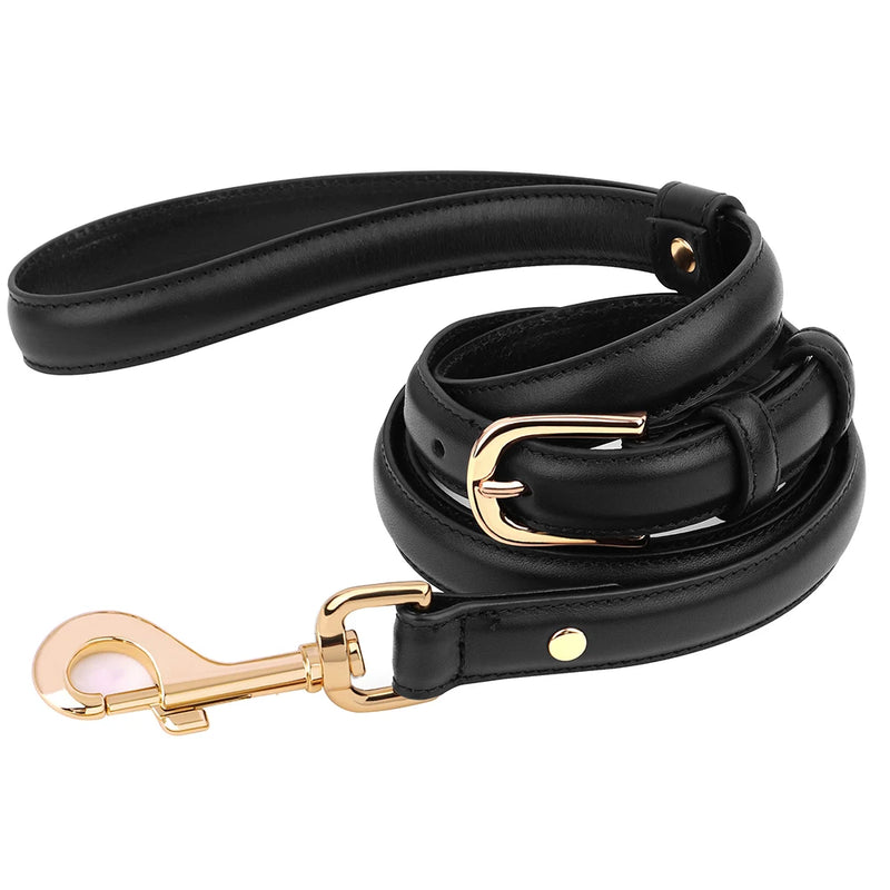 adjustable genuine leather dog leash, view 3 - MRSLM