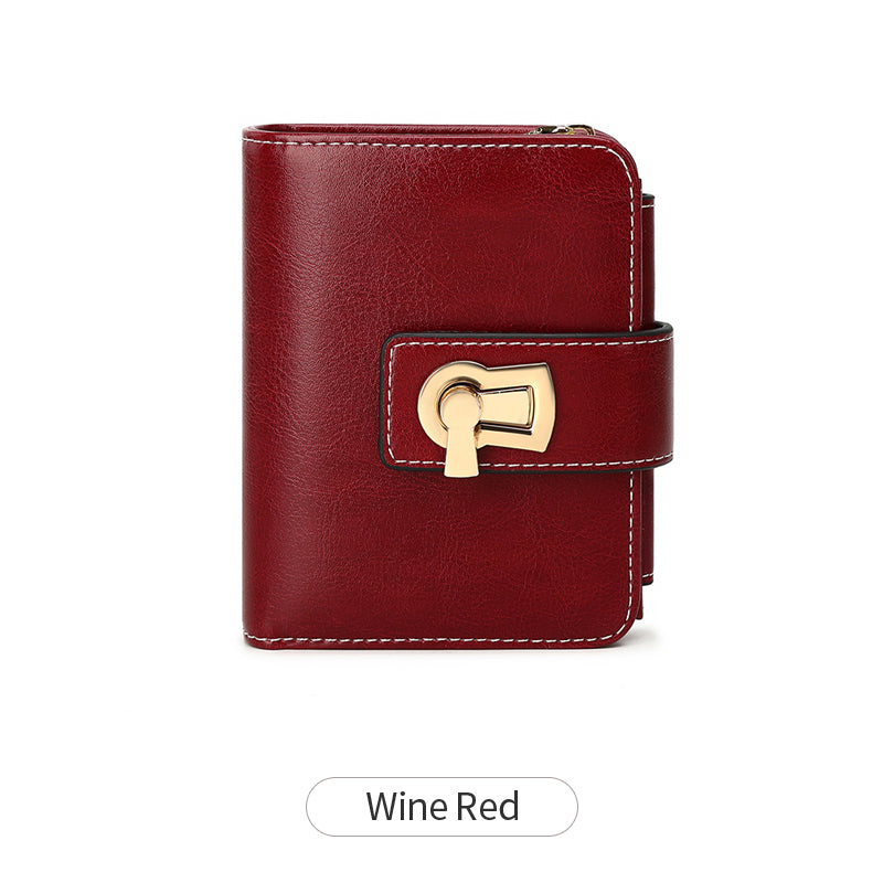 retro pu leather short wallet, view 6 - MRSLM