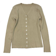 women's v-neck button knit cardigan, view 7 - MRSLM