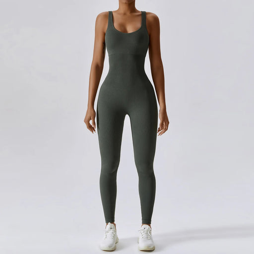women's all-season yoga fitness bodysuit, view 2 - MRSLM