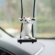 cat on branch car mirror pendant, view 4 - MRSLM