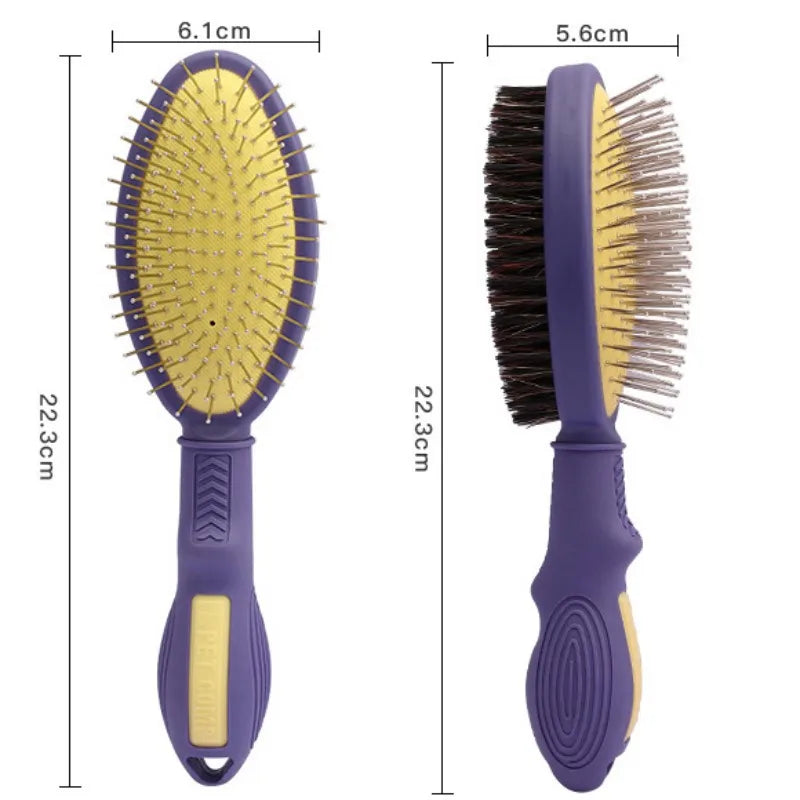 double-sided dog grooming brush, view 8 - MRSLM
