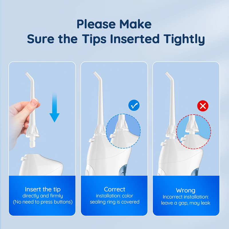 rechargeable water flosser with 4 nozzles, view 7 - MRSLM