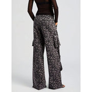 leopard print wide leg trousers, view 5 - MRSLM