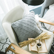 elegant gray knitted decorative pillowcase, view 8 - MRSLM