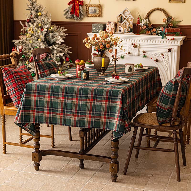 Christmas plaid tablecloth, view 2 - MRSLM