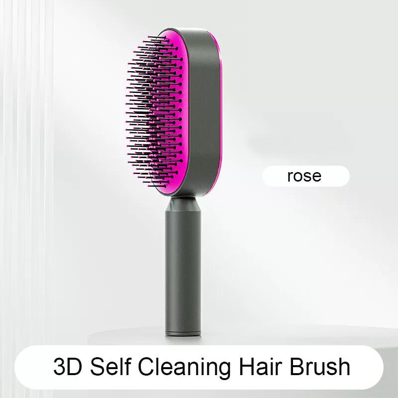 self-cleaning hair brush, view 3 - MRSLM