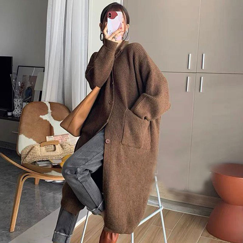 women's thick cardigan sweater coat, view 4 - MRSLM