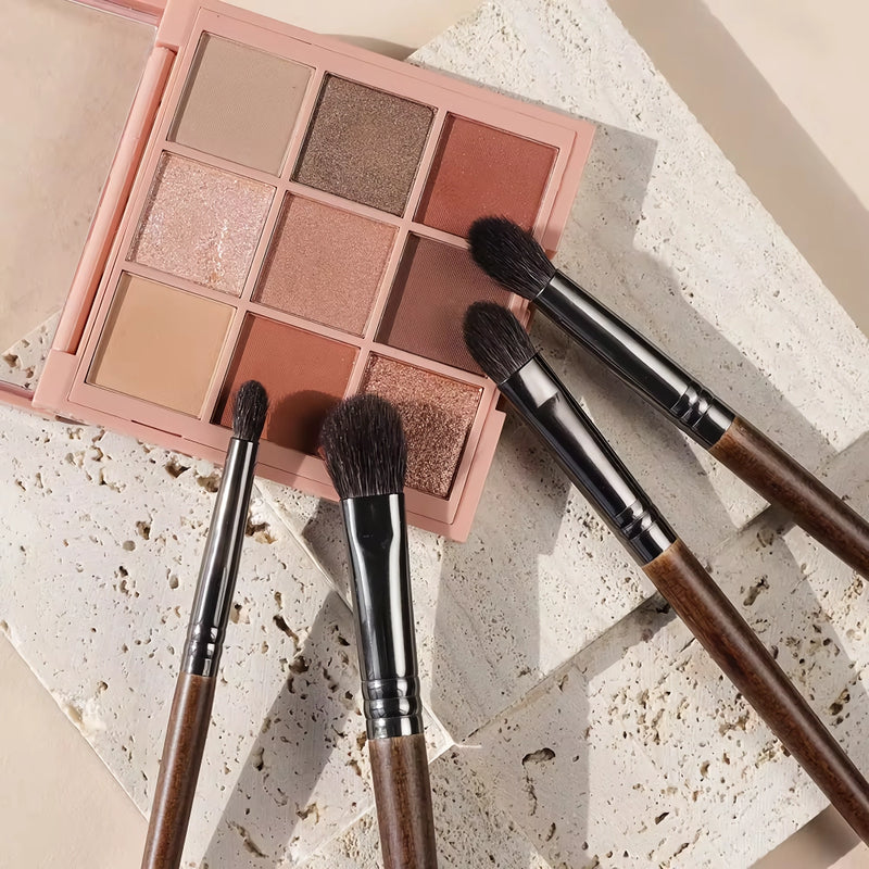 4pcs goat hair makeup brush set, view 3 - MRSLM