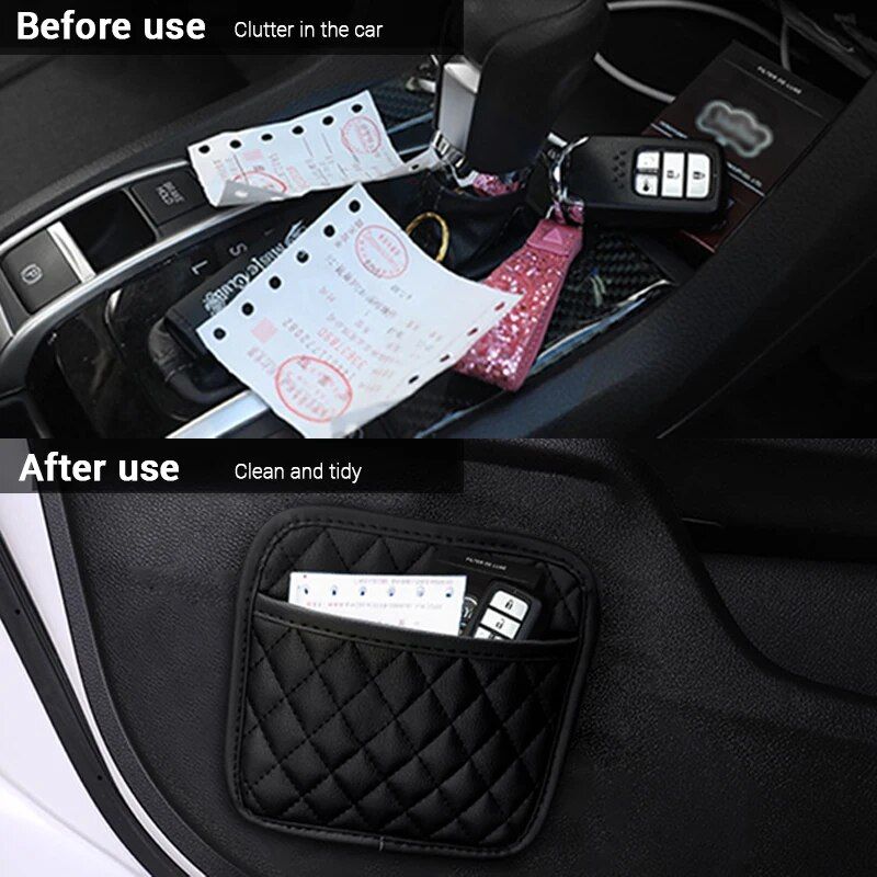 PU leather car pocket organizer, view 7 - MRSLM