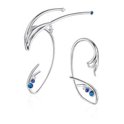 original design blue floral earrings, view 5 - MRSLM