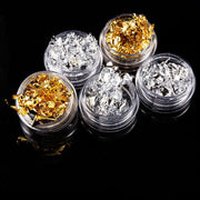 12 pot gold silver nail art glitter foil set, view 3 - MRSLM