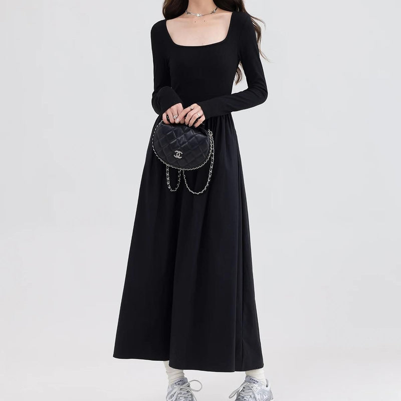 square neck casual dress, view 2 - MRSLM