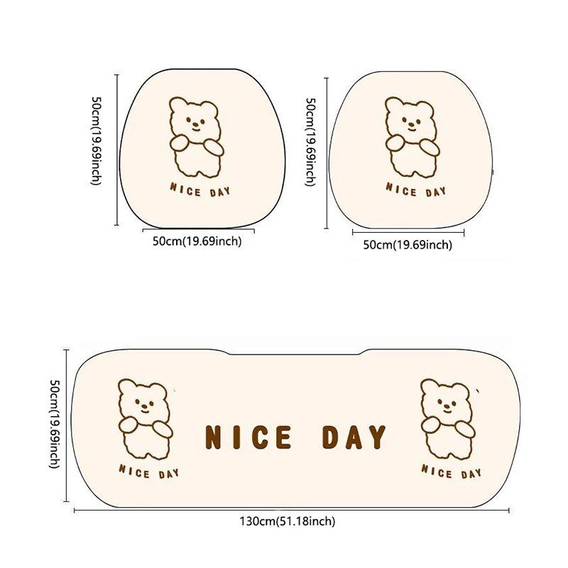 Cartoon Bear "NICE DAY" Car Seat Cushions