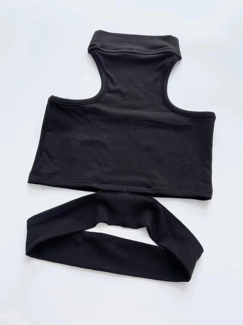 women's black strapless cotton inner vest, view 3 - MRSLM
