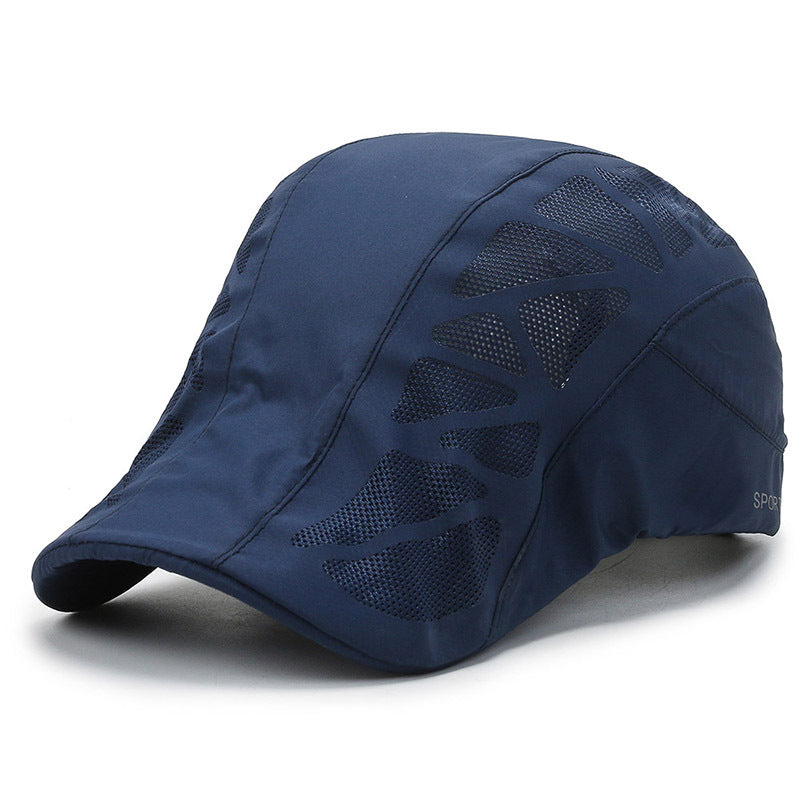 breathable mesh summer beret cap, view 4 - MRSLM