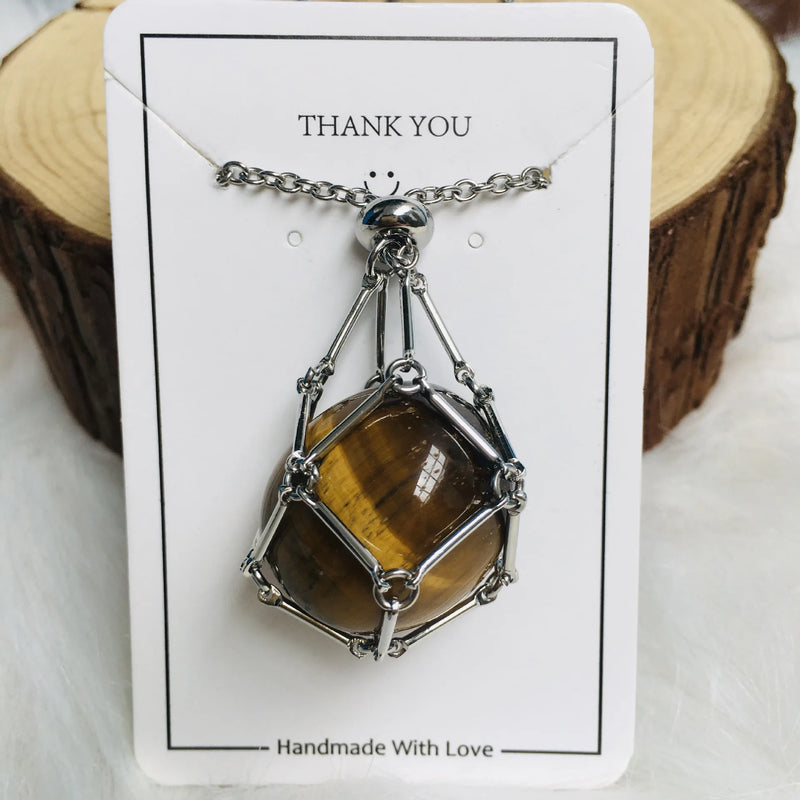 customized stone pendant necklace, view 5 - MRSLM