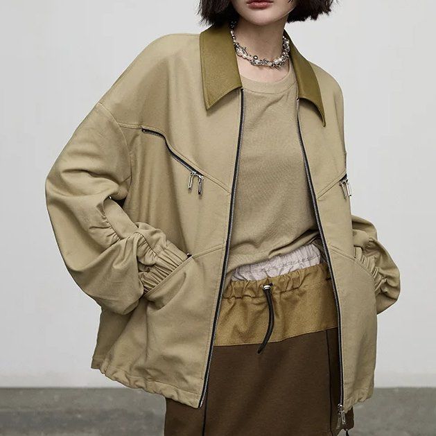 streetwear double zipper jacket, view 3 - MRSLM