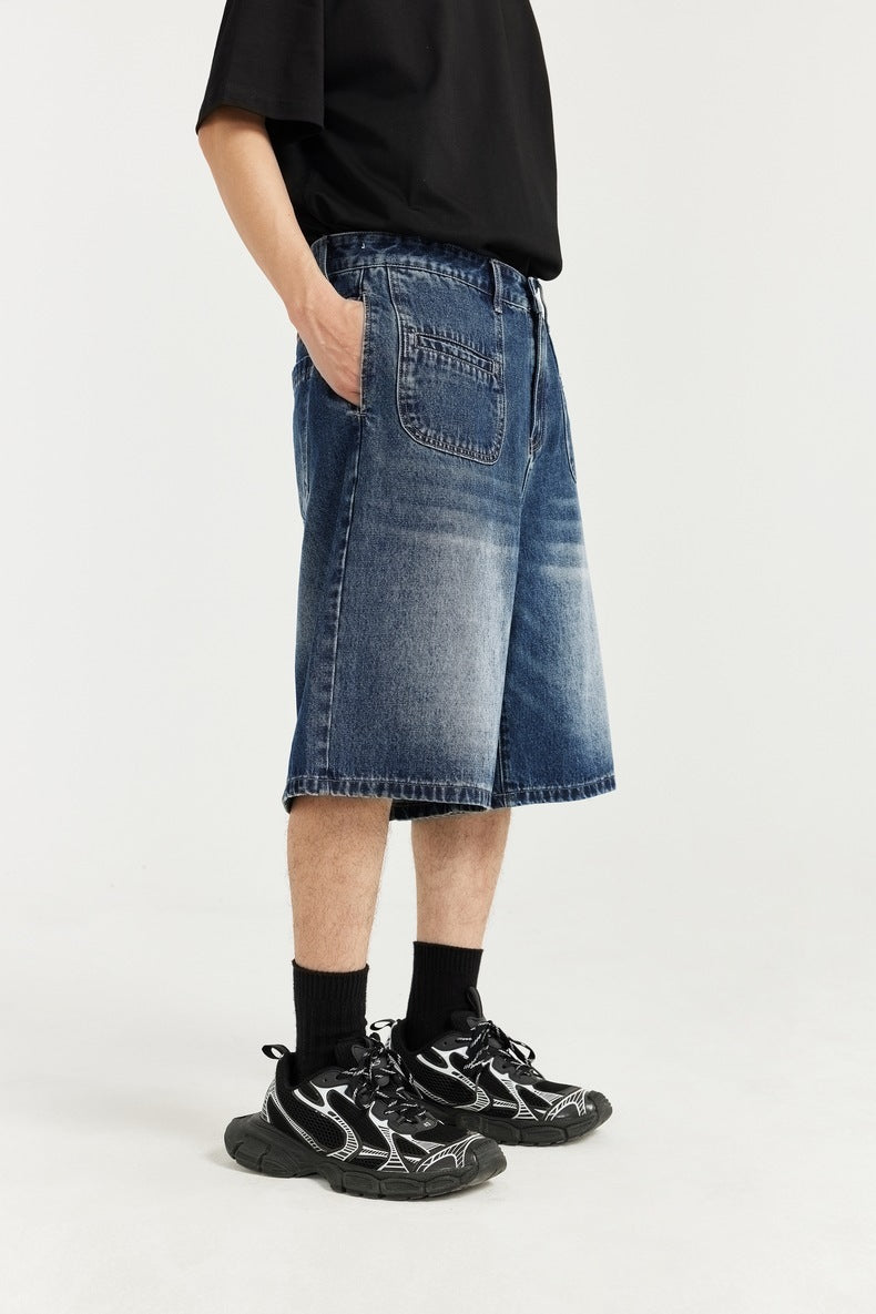 men's retro denim shorts, view 4 - MRSLM
