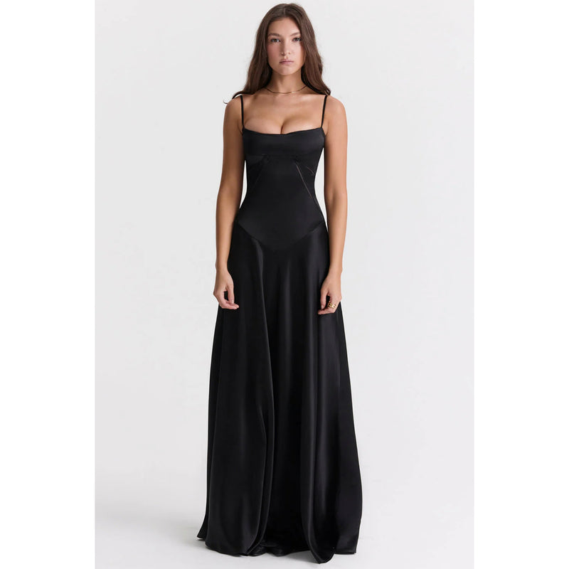 lace-up formal dress, view 2 - MRSLM