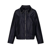 Glossy rivet zip jacket for women, view 2 - MRSLM
