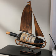 Iron sailboat wine rack, view 2 - MRSLM