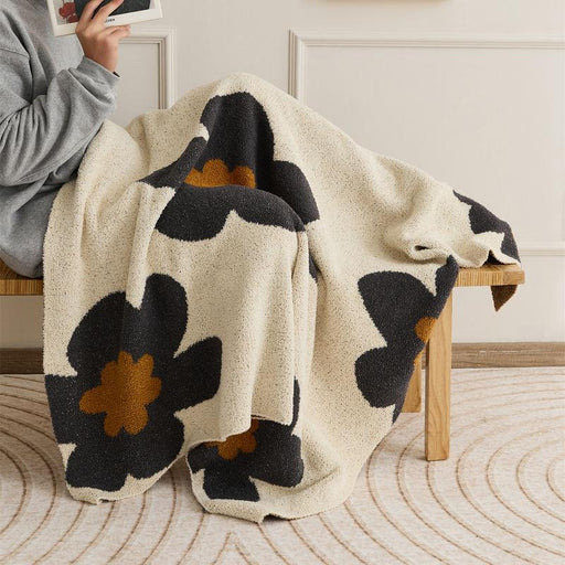 floral knitted throw blanket - MRSLM