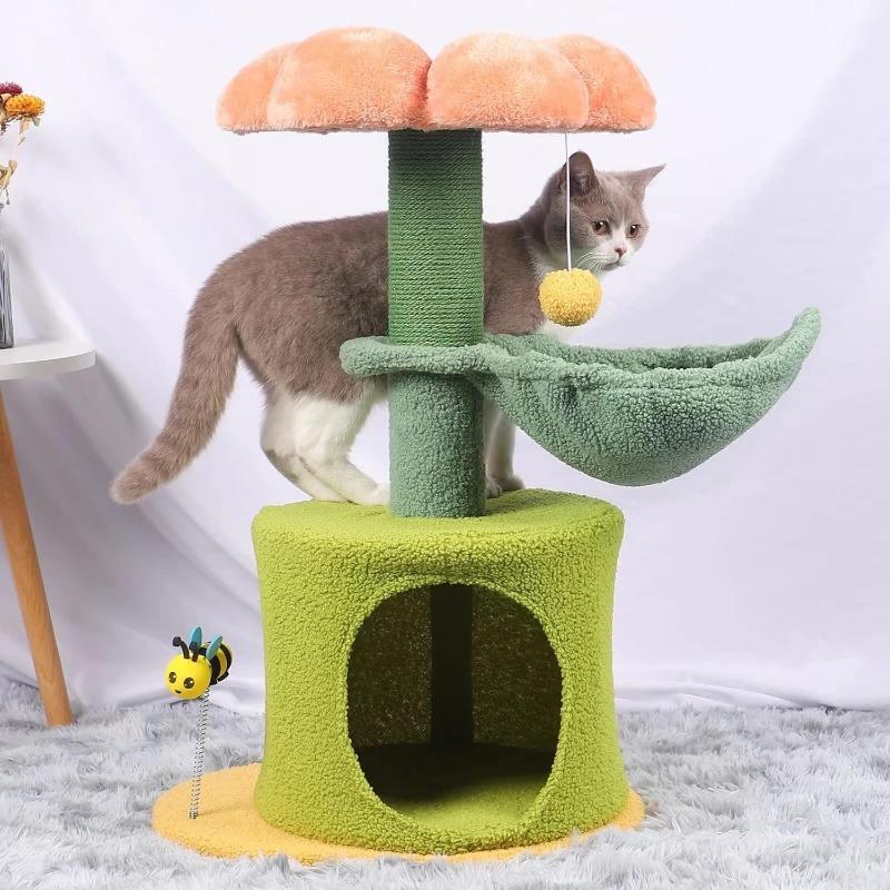 flower tree cat tower with hammock bed - MRSLM