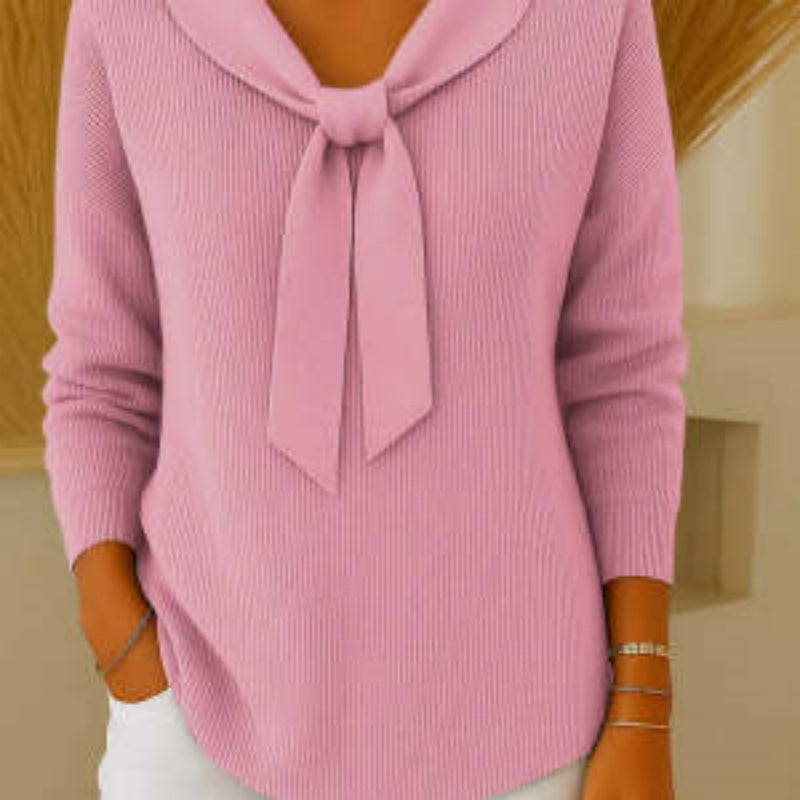 women's loose knit bow sweater - MRSLM