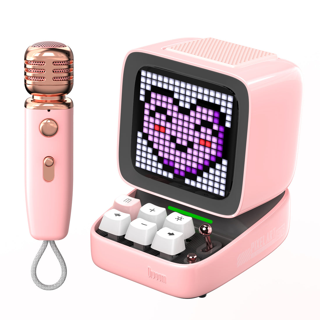 Bluetooth Speaker with Karaoke Microphone and Pixel Art Display