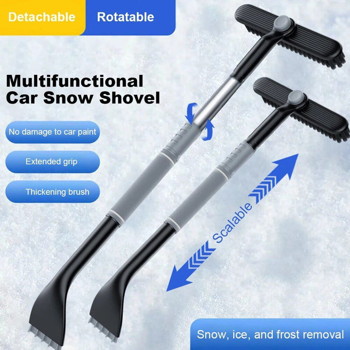 Telescopic 2-in-1 Snow Shovel & Squeegee for Car Glass Cleaning