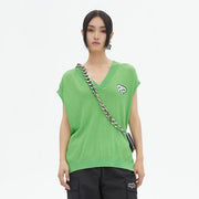 V-neck knit vest for women - MRSLM