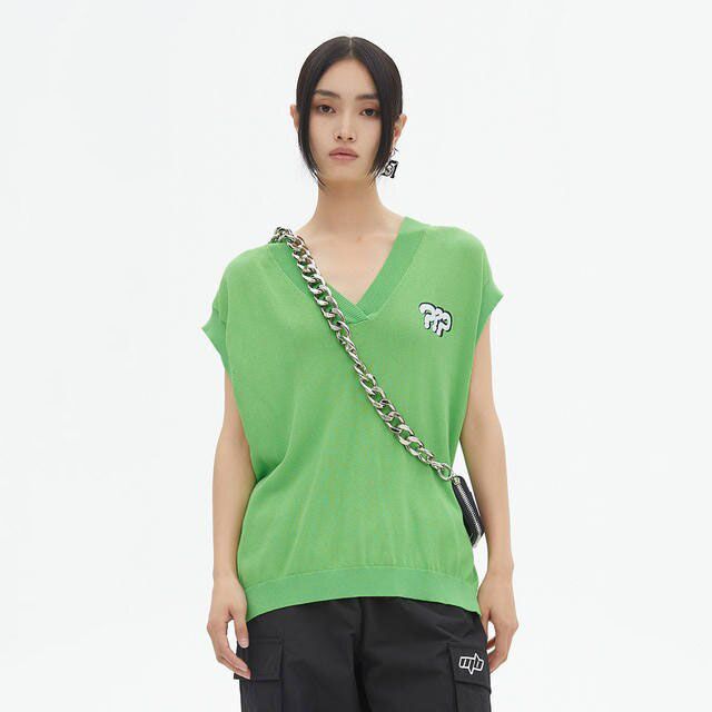 V-neck knit vest for women - MRSLM