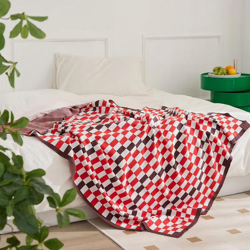 colorful plaid cotton blanket - MRSLM