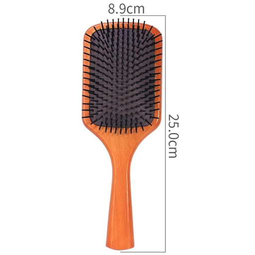 anti-static wooden hair brush, view 2 - MRSLM