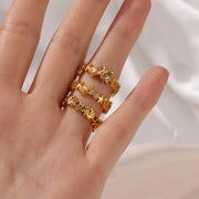 cubic zirconia turtle ring, view 6 - MRSLM