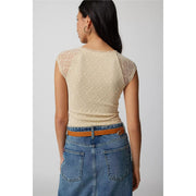 vintage lace v-neck crop top, view 5 - MRSLM