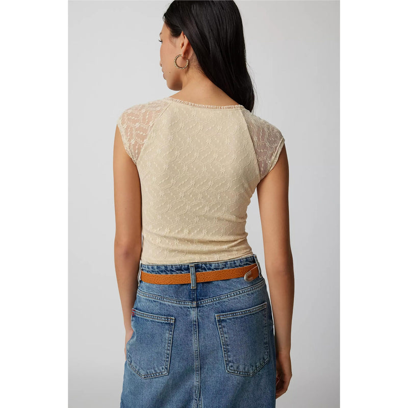 vintage lace v-neck crop top, view 5 - MRSLM
