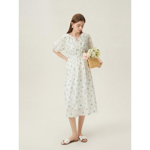 floral embroidery midi dress, view 2 - MRSLM