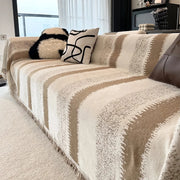 Striped chenille sofa cover throw, view 9 - MRSLM