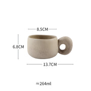 handcrafted stoneware retro coffee mug, view 5 - MRSLM