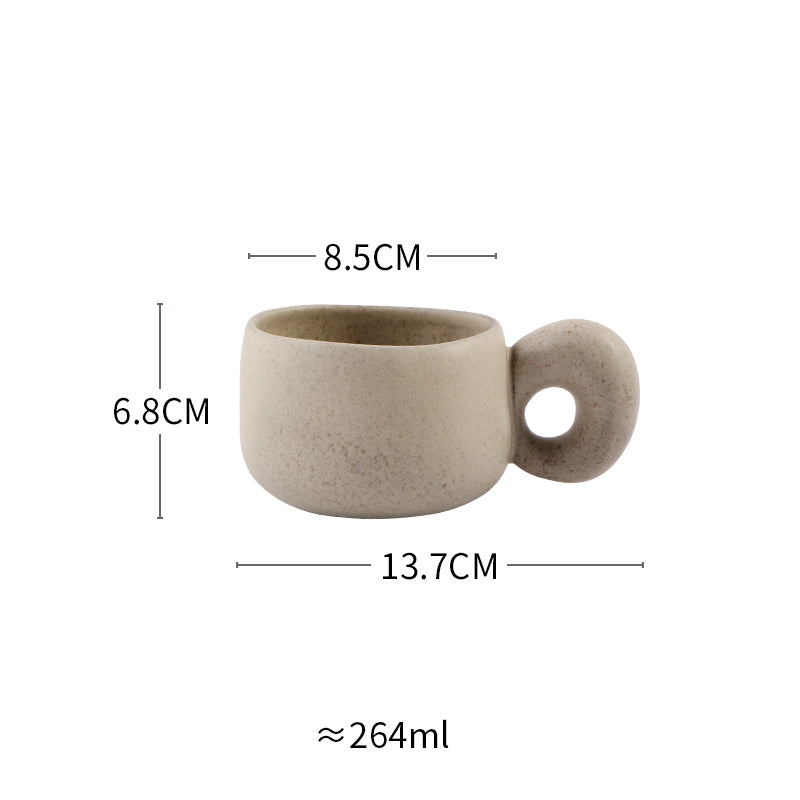handcrafted stoneware retro coffee mug, view 5 - MRSLM