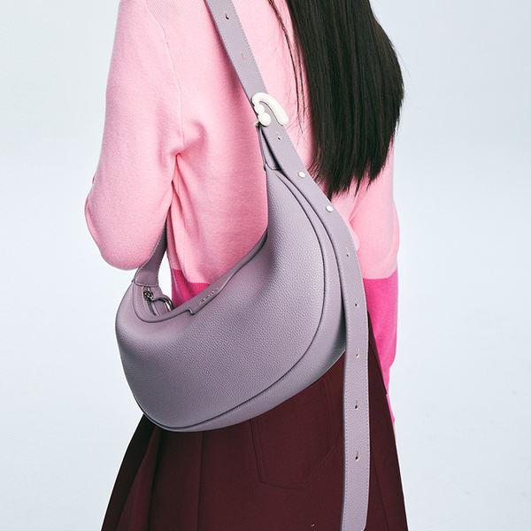 Leather baguette shoulder bag, view 9 - MRSLM