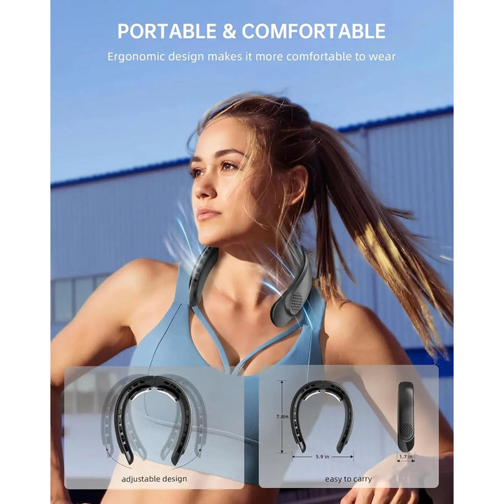 Portable Neck Fan with Rechargeable Cooling for Outdoor Sports