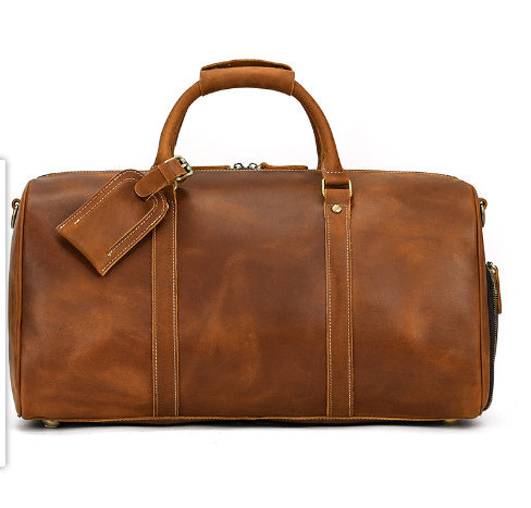 crazy horse leather duffel bag, view 7 - MRSLM
