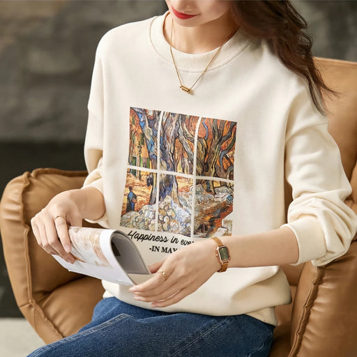 graphic print long sleeve pullover - MRSLM