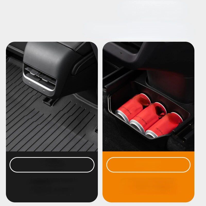 Tesla Model Y Under-Seat Storage Organizer with Built-in Trash Can